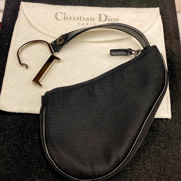 Dior Accessories - Christian Dior mini saddle bag coin/ key purse black never used